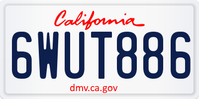 CA license plate 6WUT886