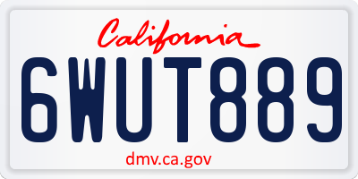 CA license plate 6WUT889