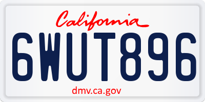 CA license plate 6WUT896