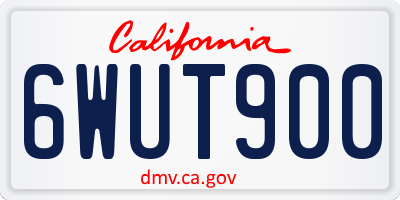 CA license plate 6WUT900