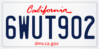 CA license plate 6WUT902