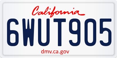 CA license plate 6WUT905