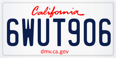 CA license plate 6WUT906