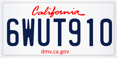 CA license plate 6WUT910