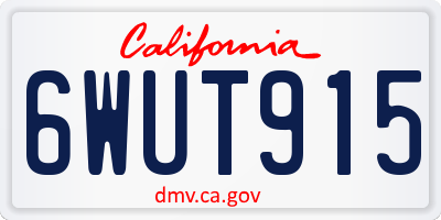 CA license plate 6WUT915