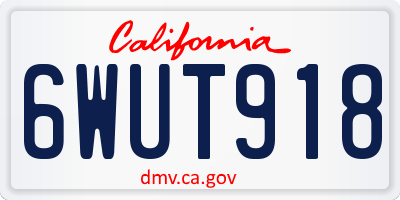 CA license plate 6WUT918