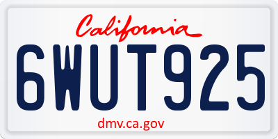 CA license plate 6WUT925