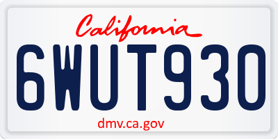 CA license plate 6WUT930
