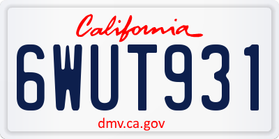 CA license plate 6WUT931