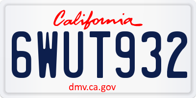 CA license plate 6WUT932