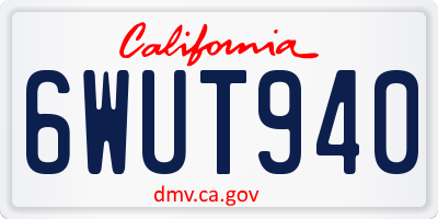 CA license plate 6WUT940