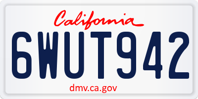 CA license plate 6WUT942