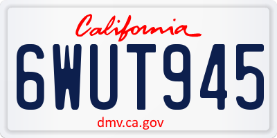 CA license plate 6WUT945