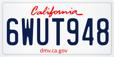 CA license plate 6WUT948
