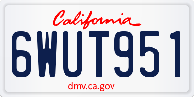 CA license plate 6WUT951