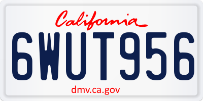 CA license plate 6WUT956