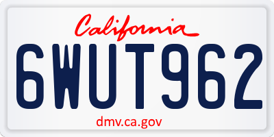 CA license plate 6WUT962