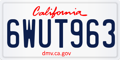 CA license plate 6WUT963