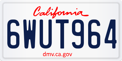 CA license plate 6WUT964