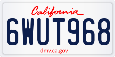 CA license plate 6WUT968