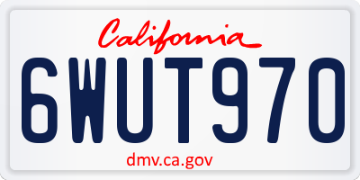 CA license plate 6WUT970