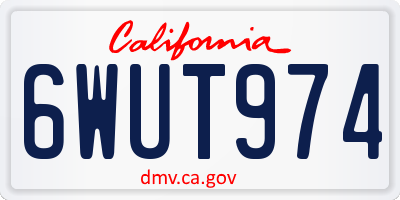 CA license plate 6WUT974