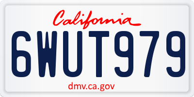 CA license plate 6WUT979