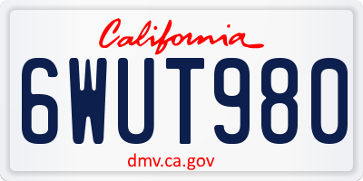 CA license plate 6WUT980