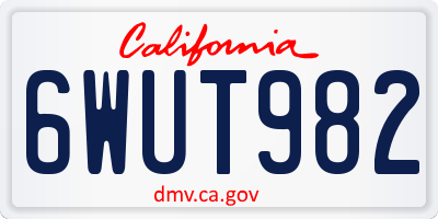 CA license plate 6WUT982