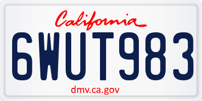 CA license plate 6WUT983
