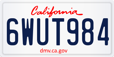 CA license plate 6WUT984