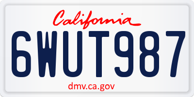 CA license plate 6WUT987