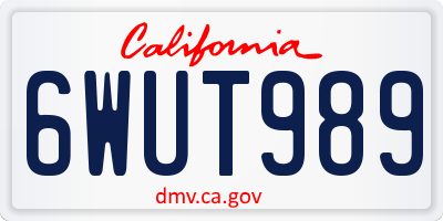 CA license plate 6WUT989