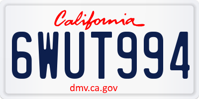 CA license plate 6WUT994