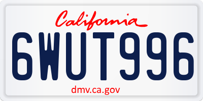 CA license plate 6WUT996