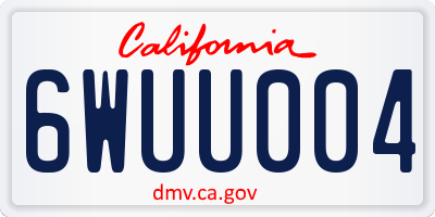 CA license plate 6WUU004