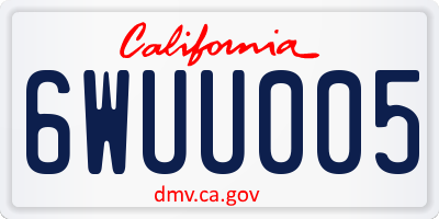 CA license plate 6WUU005