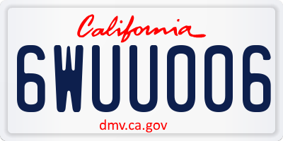 CA license plate 6WUU006