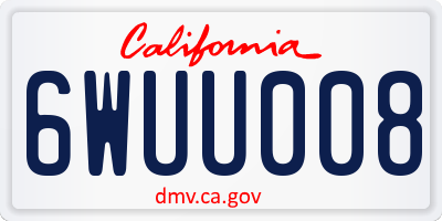 CA license plate 6WUU008
