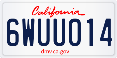 CA license plate 6WUU014