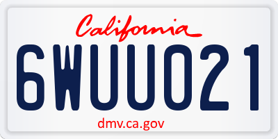 CA license plate 6WUU021