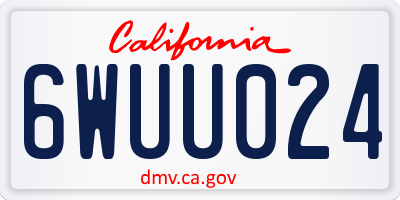 CA license plate 6WUU024