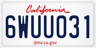 CA license plate 6WUU031
