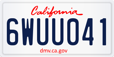 CA license plate 6WUU041