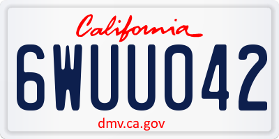 CA license plate 6WUU042