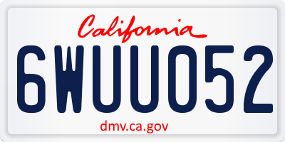 CA license plate 6WUU052