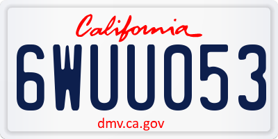CA license plate 6WUU053