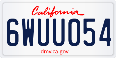 CA license plate 6WUU054