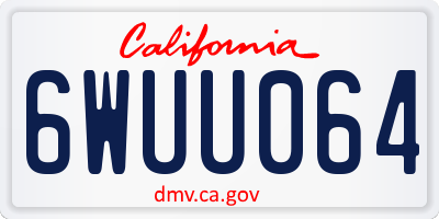 CA license plate 6WUU064