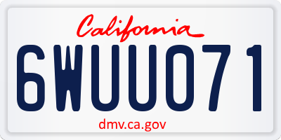 CA license plate 6WUU071